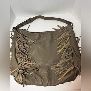 Treasure and Bond Leather Fringe Hobo Bag